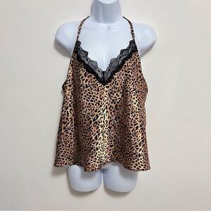 SALE!! In Bloom by Jonquil Leopard Print Lace Trim Sleep Top Size 1X